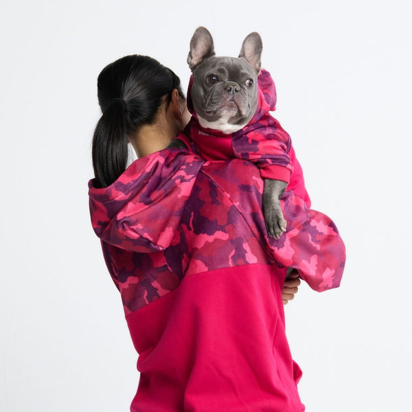 Sudadera con capucha para humano Fushia Camo