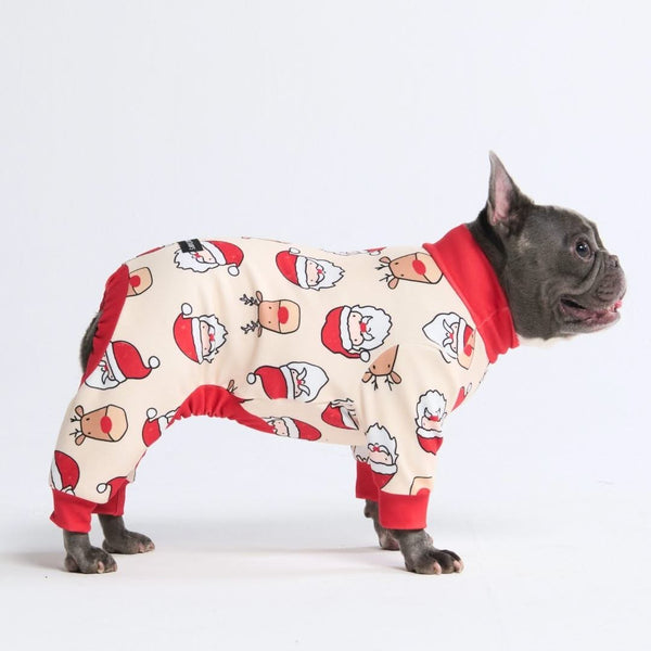 Pijama de Navidad para perro - Santa y Rodolfo