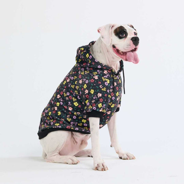 Sudadera Vintage Flower para Perro - Negro