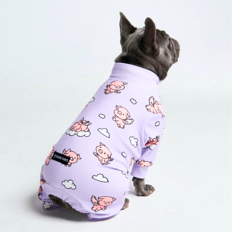 Pijama para Perro - Cuando los cerdos vuelan - Morado