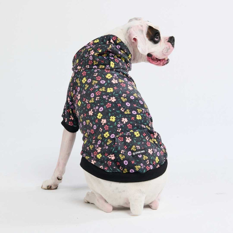 Sudadera Vintage Flower para Perro - Negro