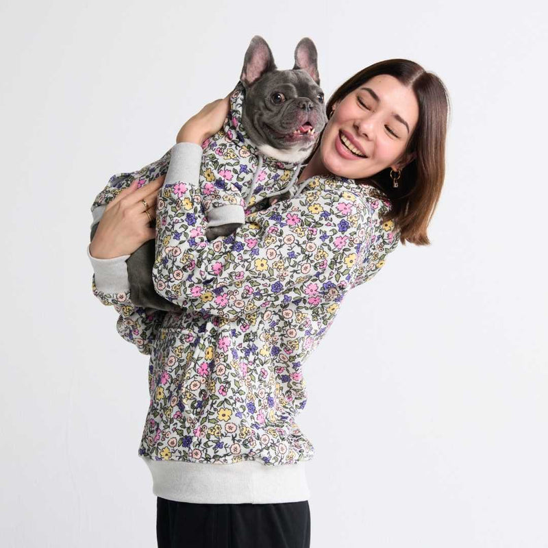 Sudadera Vintage Flower para Humano - Gris Claro