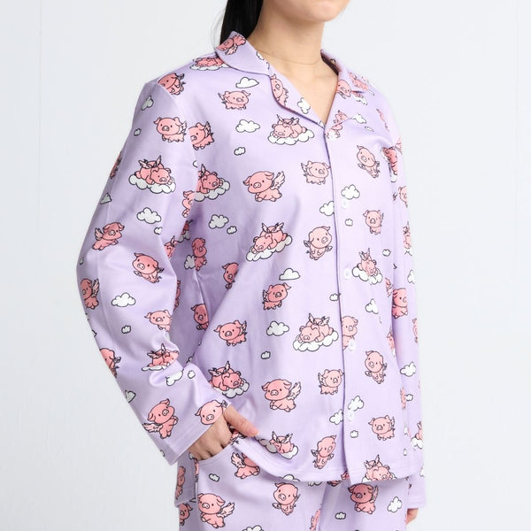 Camiseta de pijama para humanos - When Pigs Fly - Púrpura