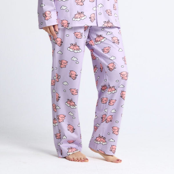 Pantalones de pijama para humanos - When Pigs Fly - Púrpura