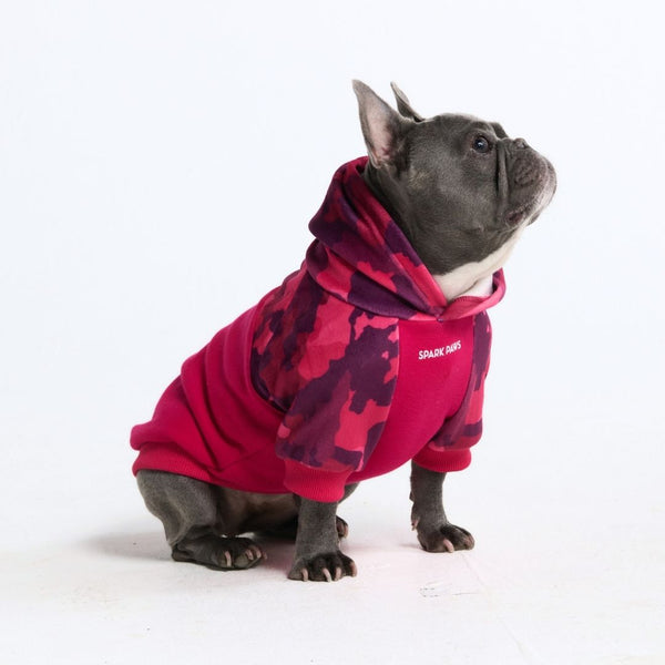 Sudadera con capucha para perro Fushia Camo