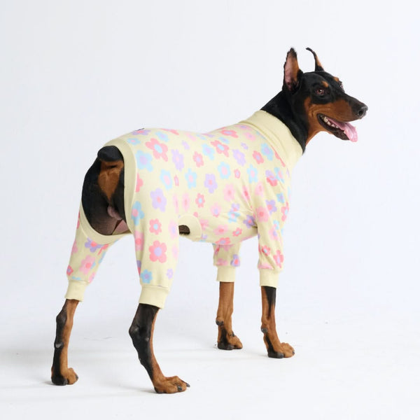 Pijama para Perros - Flores Amarillas