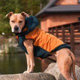 Chaqueta reversible verde y naranja