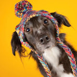 Gorro tejido con pompones para perros - Caleidoscopio