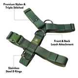 Juego de arneses para perros Comfort Control No-Pull - Verde militar