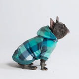 Turquoise Checkered Hoodie