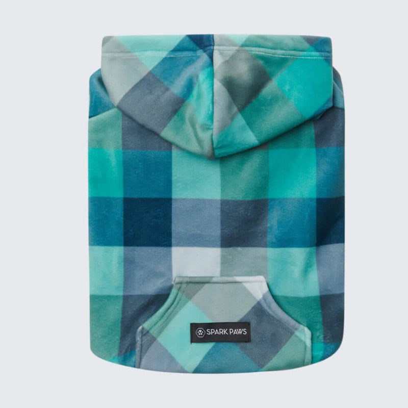 Turquoise Checkered Hoodie