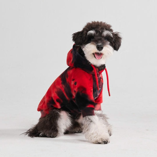 Sudadera de Terciopelo para Perros - Rojo y Negro