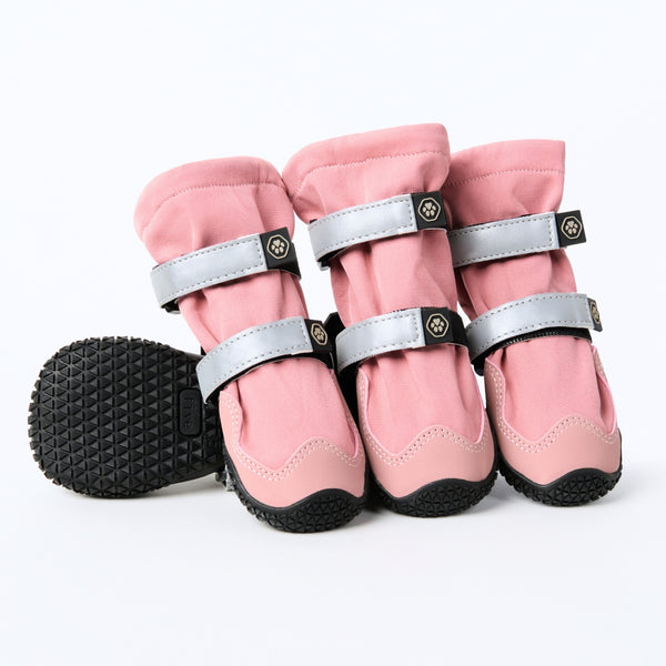 Botas para perros resistentes al agua con estructura flexible - Rosa