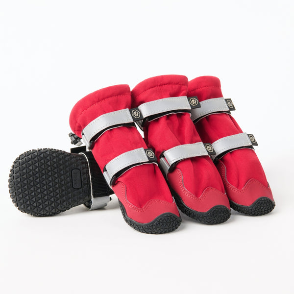 Botas para perros resistentes al agua con estructura flexible - Rojo